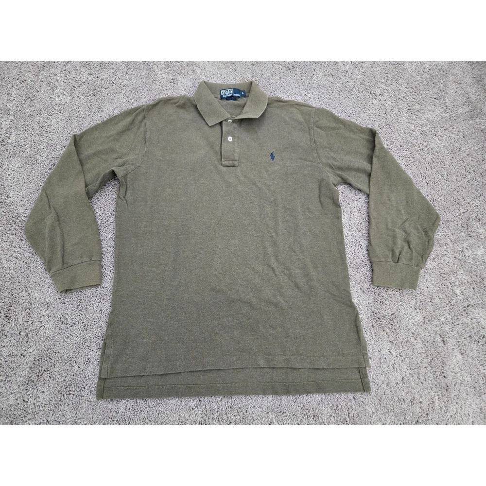 Vintage Polo Ralph Lauren‎ Polo Shirt Mens Large Long Sleeve Logo Golf Green